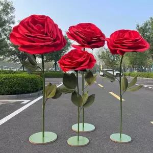 대형 장미꽃 조형물 조화 공원 인테리어 웨딩 로즈 카페 꾸미기