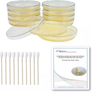 EZ 바이오리서치 박테리아 과학 키트(IV) 최고의 박람회 프로젝트 키트. 준비된 LB-한천 플레이트와 면봉.