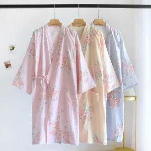 올데이 여름 플로럴 샤워가운 호텔 라운지 홈웨어 로브 CT14449