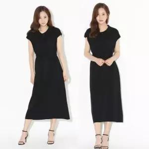 [의류] 허리끈 카라 니트 롱원피스 SD-220412