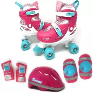 보호 장비를 착용한 소녀와 소년을 위한 시카고 롤러 스케이트 ？ 헬멧 무릎 보호대 및 손목 내구성 있는