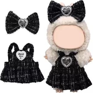 루크시 17cm 인형 옷 하트 배지가 달린 보크노트 드레스 세트 독특한 스타일을 위한 귀여운 인형을
