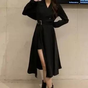 [의류] 자켓 셔츠 롱원피스 벨트 트임 포인트 블랙 스타일링