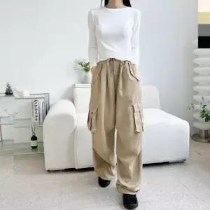 [의류] GPA SF1031W 카고 포켓 무릎핀턱 스트링 조거 와이드