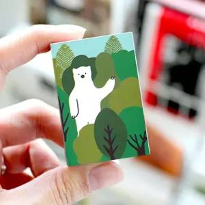 숲속 곰 성냥 10개입 레트로 캠핑 점화 스틱 캔들 소품 박스 장식용 디자인 굿즈