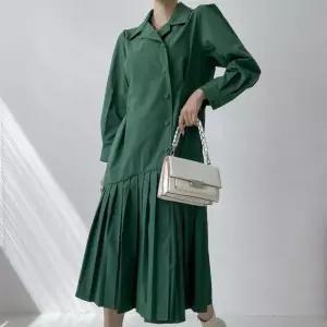 [신상오픈런]스판 에이라인 맥시 벨트 봄출근룩 트렌치원피스 (28831034)