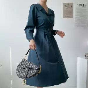 [신상오픈런]봄하객 에이라인 맥시 벨트 봄출근룩 트렌치원피스 (28831033)