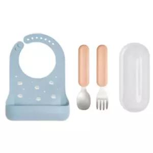 에.디.슨 이유식 준비물 세트 스푼 포크 실리콘 턱받이