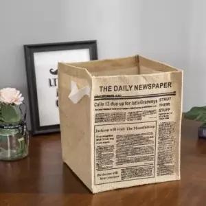 [생활] 린넨 정리 사각 바구니 뉴스 페이퍼