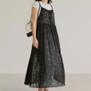 [하프클럽/]빅사이즈 603 프린지시스루끈원피스 DLYT956