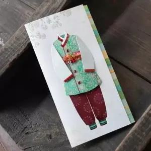 [문구/오피스] 명절 낭군 한복 카드 3P 설날 추석 연하장 편지지