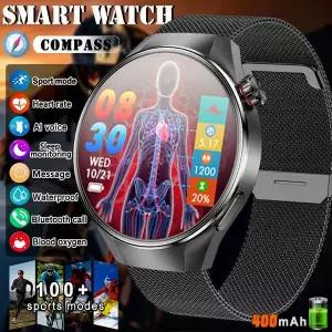 호환  2025 신형 건강 측정 스마트워치 혈중 산소 요산 심전도광혈류측정 체온 혈압 블루투스 통화 건강 스