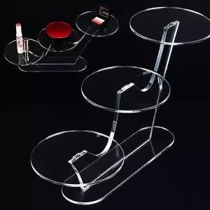 [하프클럽/셀러허브]원형테이블 아크릴 진열대 디피용 받침대 3단