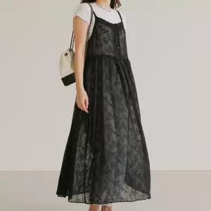 빅사이즈 603 프린지시스루끈원피스 DLYT956