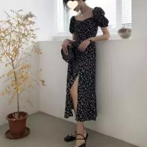 [의류] 원피스 트임 큐티 스타일 셔링 플라워 여자 롱