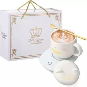 허니닥 커피 머그 워머 귀여운 고양이 세트 컵 엄마 홈 오피스 책상 발렌타인 데이 기념 생일 선물 (사쿠라