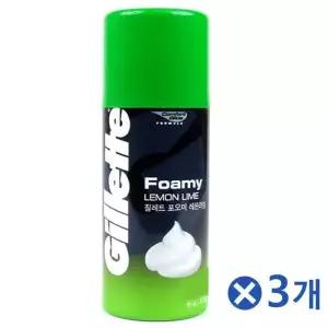 [재이앤재이 주식회사]질레트 쉐이빙폼 포오미 레몬라임 175gx3개 면도거품 (