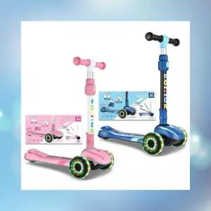 삼륜 유아 스쿠터 자가발전 씽씽이 LED바퀴 높이조절 어린이킥보드