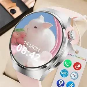 호환  2025 스마트 워치 여성용 AMOLED HD 화면 블루투스 통화 심박수 혈당 IP68 방수 NFC 스마트워치 안드