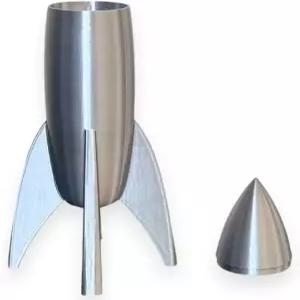 은색 로켓 선박 장식 악센트 및 보관 용기 탈착식 뚜껑이 있는 레트로 책상 로켓작은높이 6.5인치