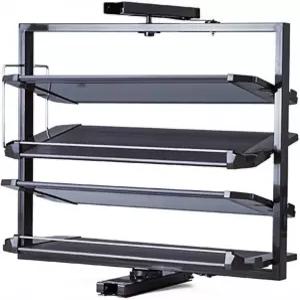 옷장 신발장용 금속 360° 회전 신발장 정리함 작은 침실 옷장용 수직 선반 공간 절약형 수납공간 블랙 4단