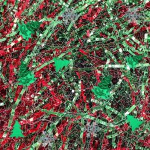 글린헤 450g/1파운드 크리스마스 크링클 컷 종이 조각 레드 그린 메탈릭 라피아 색종이 필러 선물 바구니