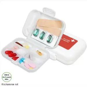 휴대용 8칸 알약케이스 이중잠금 약통 보관함 일주일 상비약