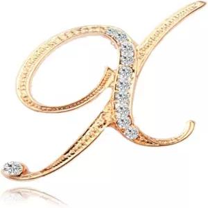 여성 공예 골드 A-Z를 위한 레터 브로치 핀 이니셜 라인스톤