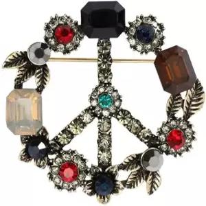 빈티지 크리스탈 피스 사인 재킷용 브로치 핀 스카프 모자 가방 액세서리 선물