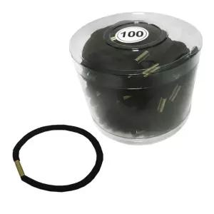 매듭있는 검정고무줄 100P 코사지통 머리끈 헤어밴드/구매/머리/끈/대용량/혼합/색/헤어/고무줄/뭉침/없는