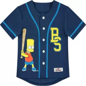 심슨 가족 소년 야구 유니폼 호머 바트 리사 메시 버튼 다운 셔츠