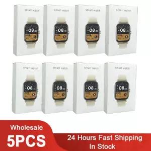 호환  풀 터치 스크린 스마트 워치 스포츠 피트니스 트래커 디지털 시계 BT 통화 기능 공용 스마트워치 5