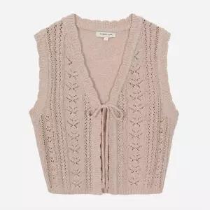 [써스데이아일랜드](T262MVT136W)크로셰 오픈 니트 베스트