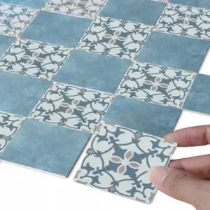 iLAND 인형의 집 바닥재 1/12 스케일 1/6 미니어처 액세서리 양면 바닥 타일 60개럭셔리 로코코 플로럴 및