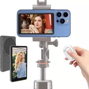 브이로그 셀카 모니터 화면 4K 60fps 녹화 리모컨 포함 무선 미러링 자기 고정 180° 회전 3단계 밝기 및