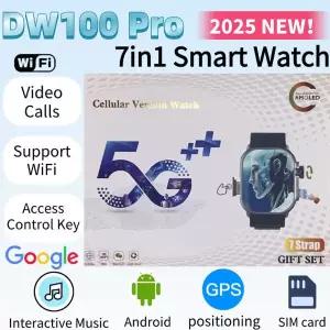 호환  2025 DW100 프로 4G LTE 스마트워치 안드로이드 OS 2.29인치 AMOLED 디스플레이 글로벌 로밍 HD 비디