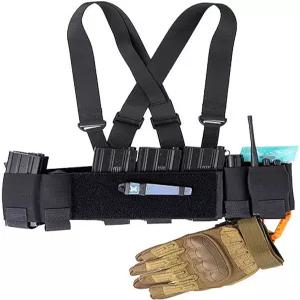 CASONMMAX 저시력 전술 가슴 고정 장치 경량 탄성 리그 커머번드 전투 장비.