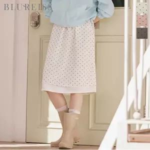 [블루레이스] 스트링 하트 배색 레이어 스커트_B6S1SK8181