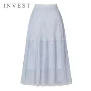 [인베스트] 레이스 쉬폰 밴딩 롱 스커트_IN6M1SK8301