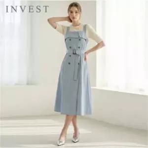 [인베스트] 클래식 더블 버튼 린넨 원피스_IN6M1OP3311