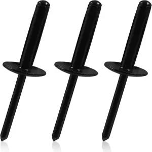조르베이오 50Pcs 블랙 알루미늄 트라이폴드 폭발 팝 리벳 3/16 대형 플랜지 x1 헤드 트라이 그립 블라인드