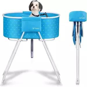 목욕 샤워와 그루밍을 위한 퓨레쉬 리틀 디퍼 개 욕조 및 세면대 접이식 휴대용 실내외 소형견 고양이 기타