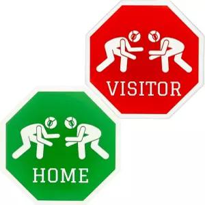 레슬링 심판 플립 디스크 홈 방문자 측면 손목 밴드와 발목 밴드에 어울리는 그린 레드 코인 호환 클 킨