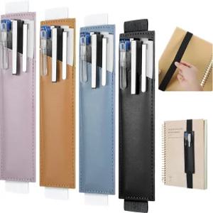 노트북용 조절 가능한 펜 홀더 4종 노트북 탄성 스트랩 밴드 PU 가죽 슬리브 파우치 선물용 하드커버 저널