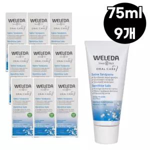 벨레다 소금 불소 무함유 구강케어 구성 9개 75ml x 페퍼민트