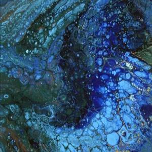 마리아나스 트렌치. 늘어난 캔버스에 아크릴 그림. 액자 없음.