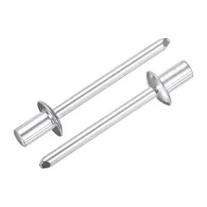 uxcell 100Pcs 3/16인치 x5/16 알루미늄 폐쇄형 돔 헤드 블라인드 리벳 DIY용 그립 엔드형 판금 자동차