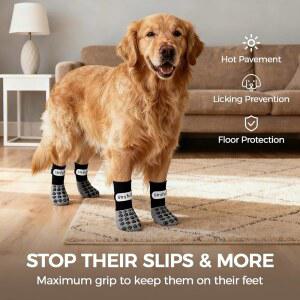 STRYFULL 발을 양말 중형 방지 트랙션 그립 것을 양면 6개 강아지 양말 컨트롤 견목 소형 대형견을 바닥용 위한 장치 보호 미끄럼 방지하는 사이즈 XL