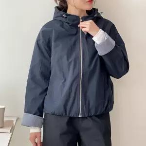 [신상오픈런]여성 후드 스트링 배색 워크 자켓 가을 점퍼 (41563947)