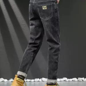 코아픽샵 남성용 캐주얼 키작남 와이드핏 청바지 스판 스키니팬츠바지 봄가을 조거 루즈핏 자수 꾹3